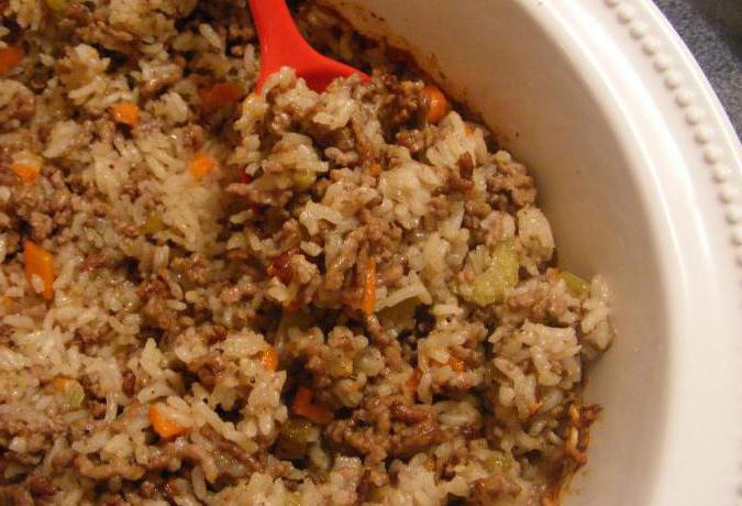Jak připravit rýžový kastrol s mletým masem v troubě - nejlepší recepty